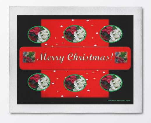 8' X 10' Holiday Themed "Merry Christmas" Soft Patio Rug , Custom Designed